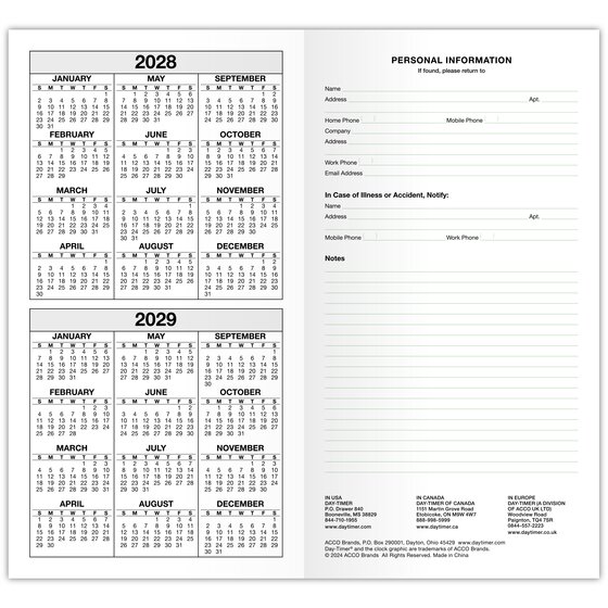 DayTimer® January 2026 August 2027 20Month Advance Planner Refill