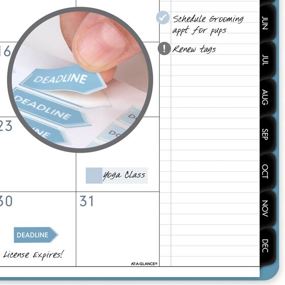 AT-A-GLANCE® Contemporary Lite 2026 Monthly Planner, Mineral Blue