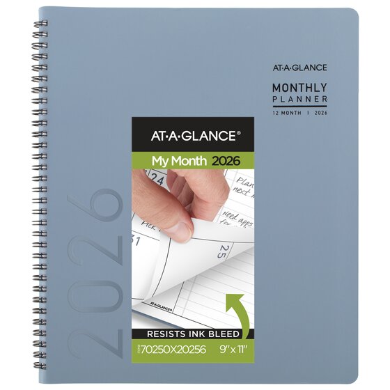 ATAGLANCE® Contemporary 2026 Monthly Planner, Drizzle, Large, 9" x 11