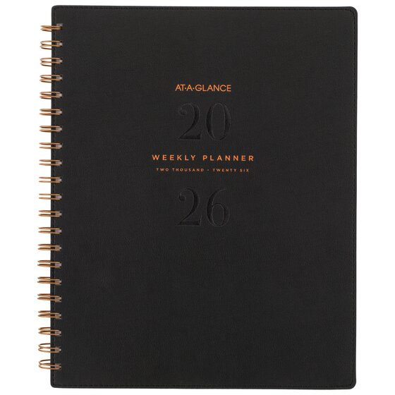 ATAGLANCE® Signature 2026 Weekly Monthly Planner, Black, Large, 8 1/2