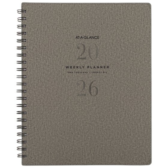 ATAGLANCE® Signature 2026 Weekly Monthly Planner, Gray, Large, 8 1/2