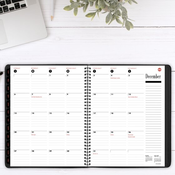 At a glance 800 range 2026 weekly monthly planner large black 8 1 4