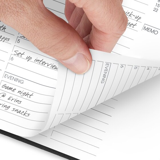 AT-A-GLANCE 2026 Daily Appointment Book Planner - 5 X 8 Inches, Half-Hour Slots, Black Faux Leather - View #6
