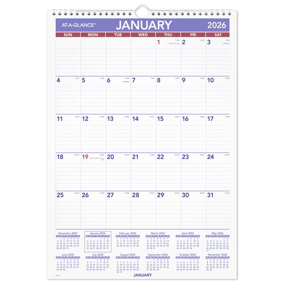 ATAGLANCE® 2026 Monthly Wall Calendar, Medium, 12" x 17" Monthly
