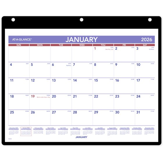 ATAGLANCE® 2026 Monthly Desk Wall Calendar with Jacket, Small, 11" x