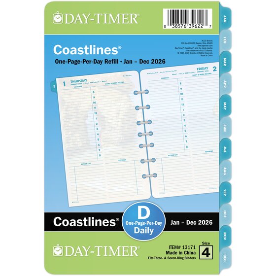 DayTimer® Coastlines® January 2026 December 2026 One Page Per Day DayTimer® Coastlines® January 2026 December 2026 One Page Per Day