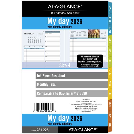 ATAGLANCE® 2026 Zenscapes Daily Monthly Planner Two Page Per Day