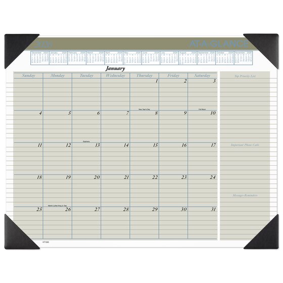 ATAGLANCE® 2026 Executive Desk Pad Calendar, Standard, 21 3/4" x 17