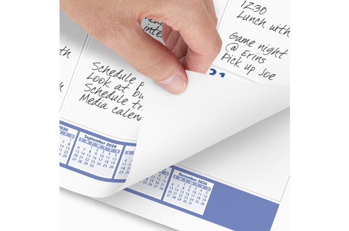 AT-A-GLANCE® 2026 Monthly Desk Pad Calendar, Blue and Gray, Standard