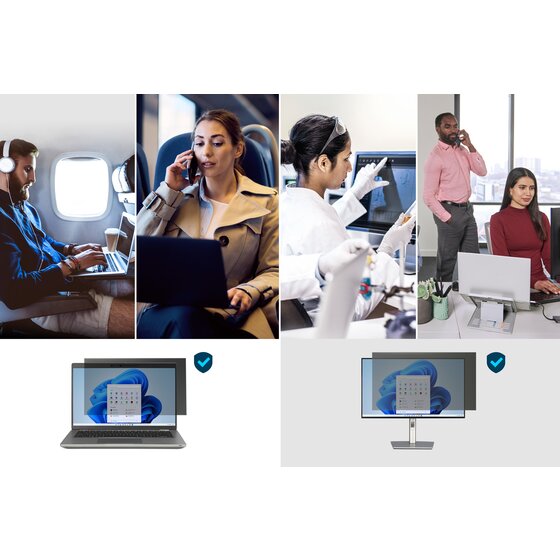 Filtre De Confidentialité Kensington 23.8'' 16:9 - Protection Écran Anti Lumière Bleue, Anti-Reflets, Compatible Dell HP Lenovo