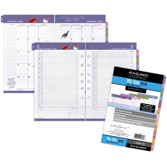 ATAGLANCEĀ® Kathy DavisĀ® 2026 Daily Monthly Planner Refill, LooseLeaf ATAGLANCEĀ® Kathy DavisĀ® 2026 Daily Monthly Planner Refill, LooseLeaf