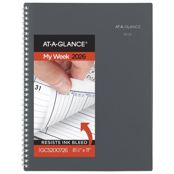 2026 At-A-Glance DayMinder G520-00 Weekly Appointment Book - 8 X 11 - Black Cover
