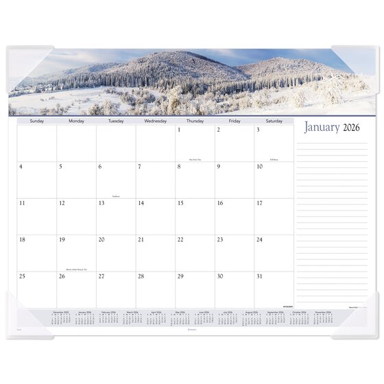 ATAGLANCE® 2026 Panoramic Landscape Monthly Desk Pad, Standard, 21 3/