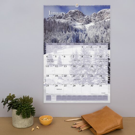thumbnail image 2 of Dunwell 22x17 Desk Calendar 2026 (Blue Shades), Use As Extra Large Deskpad Blotter... 2 of 10