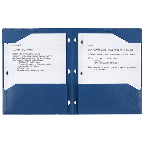 Five Star® 2-Pocket Stay-Put Plastic Folder, 4 Pack, Black, Fire