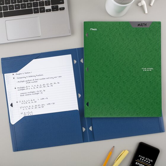 Five Star® 2-Pocket Stay-Put Plastic Folder, Forest Green | Hot
