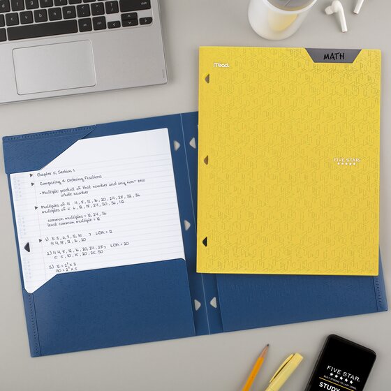 Five Star® 2-Pocket Stay-Put Plastic Folder, 4 Pack, Amethyst