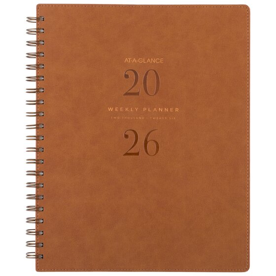 ATAGLANCE® Signature Collection 2026 Weekly Monthly Planner, Brown