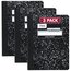 Mead® Composition Book, Wide Ruled, 100 Sheets, 7 1/2" x 9 3/4", 3 Pack, Black Marble thumbnail images 1 of 8
