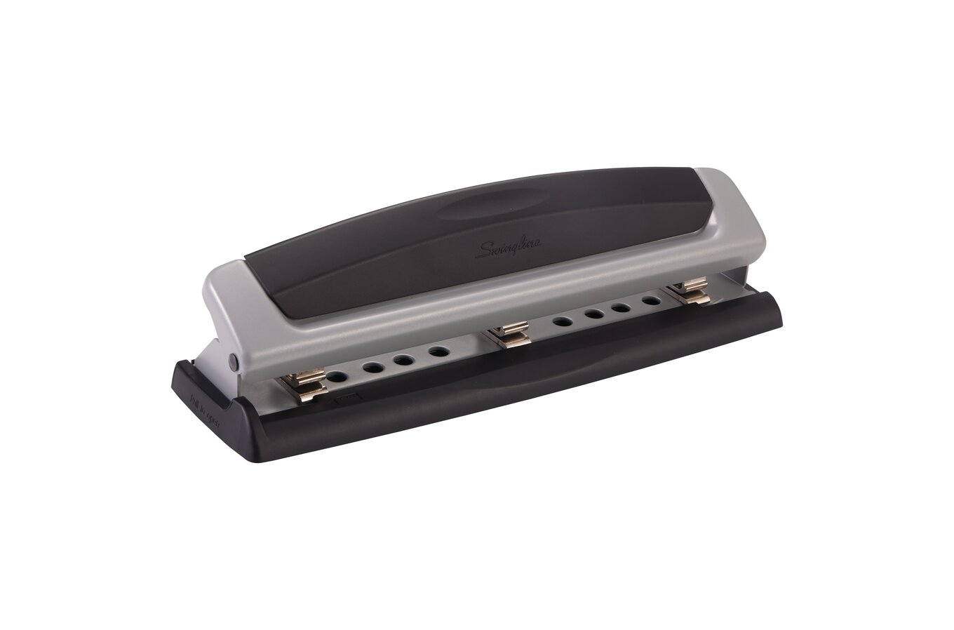 Universal UNV74323 12 Sheet Black Countertop Adjustable 2 Or 3 Hole Punch - 9/32" Holes