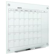 Quartet Infinity® Glass Magnetic Calendar Board, 36" x 24" (3' x 2'), White Surface