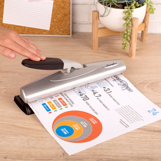 Swingline® LightTouch® Desktop Punch, 40% Easier, 2-3 Holes, 12