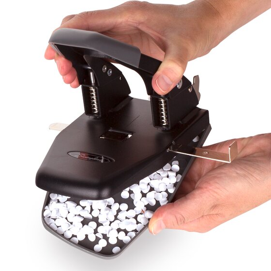 Swingline® Comfort Handle 2-Hole Punch, 50% Easier, 1/4