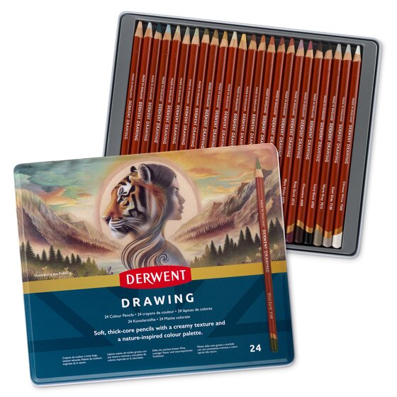 Derwent Drawing Pencils 24 Tin