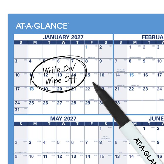 AT-A-GLANCE Horizontal Reversible Erasable Academic and Regular Year 2026-2027