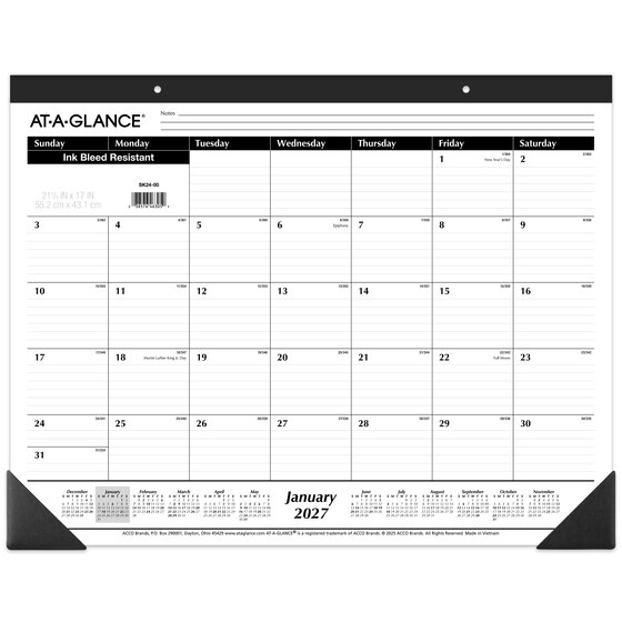 At-A-Glance 2027 SK24-00 Desk Pad Calendar