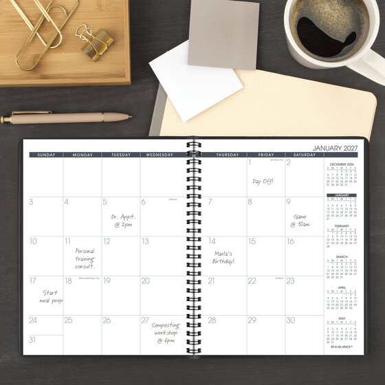AT-A-GLANCE® 2027 Monthly Planner, Black, Medium, 7