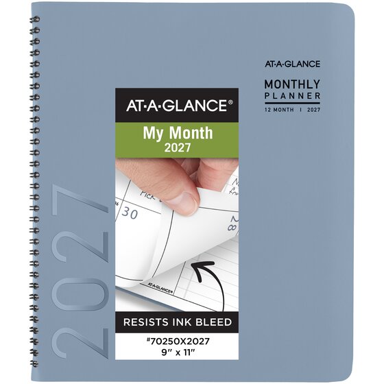 AT-A-GLANCE® Contemporary 2027 Monthly Planner, Drizzle, Large, 9