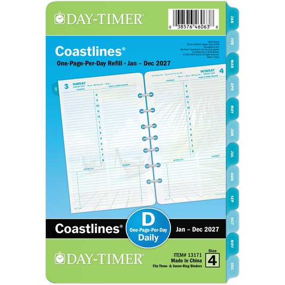 Day-Timer® Coastlines™ January 2027 – December 2027 One Page Per Day