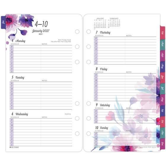Day-Timer® Floral January 2027 – December 2027 Two Page Per Week