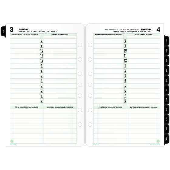 Day-Timer® January 2027 – December 2027 One Page Per Day Planner Refill