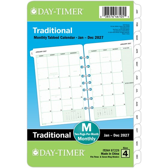Day-Timer® Classic January 2027 – December 2027 Two Page Per Month ...
