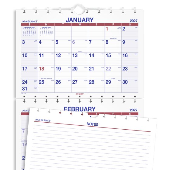 AT-A-GLANCE® 2027 Move-A-Page Three Month Wall Calendar, Large, 12