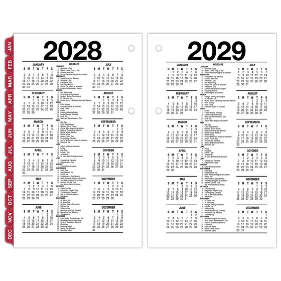 AT-A-GLANCE® 2027 Daily Loose-Leaf Desk Calendar Refill with Monthly ...