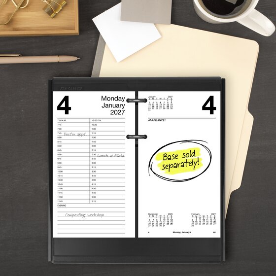 AT-A-GLANCE® 2027 Daily Loose-Leaf Desk Calendar Refill, Standard, 4 1/ ...
