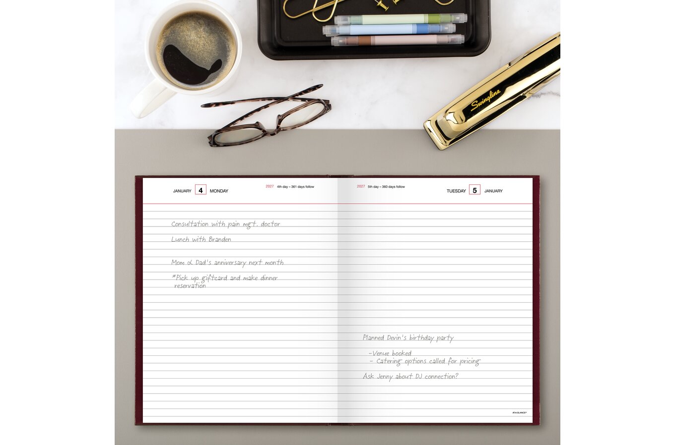 At-a-glance Diario 2017, Diario, Estándar, 20 X 30 Cm, Rojo | Meses Sin