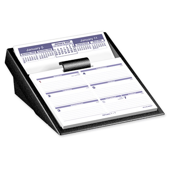 AT-A-GLANCE® FLIP-A-WEEK® 2027 Desk Calendar and Base, Complete Set ...