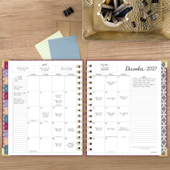 AT-A-GLANCE® Harmony 2027 Hardcover Daily Monthly Planner, Berry