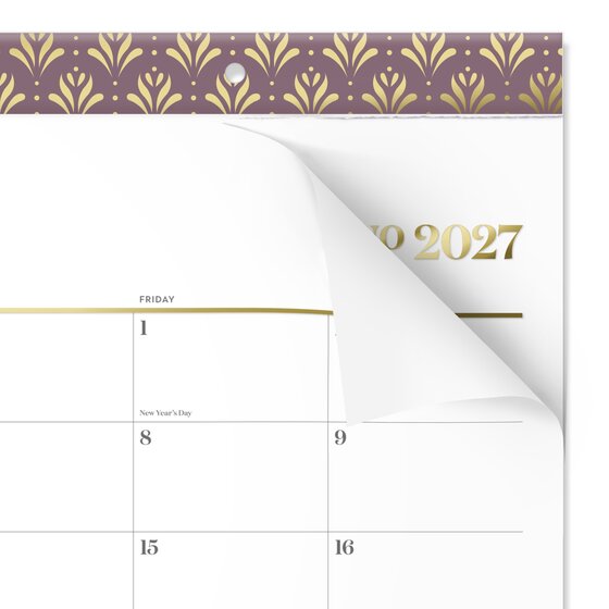 Mead Cambridge® WorkStyle® 2027 Monthly Desk Pad Calendar, Mauve ...