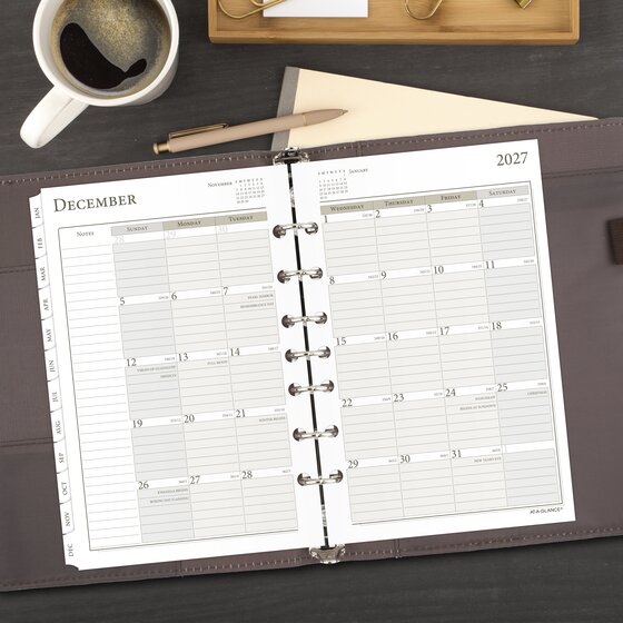 AT-A-GLANCE® 2027 Column Style Weekly Monthly Planner Refill, Loose ...