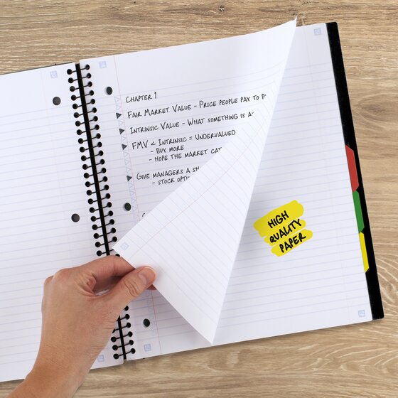 Five Star® Advance Wirebound Notebook Plus Study App, 5 Subject