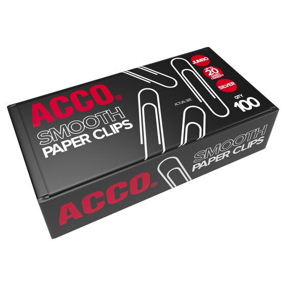 ACCO Economy Paper Clips, Smooth, Jumbo Size, 100/Box, Pack of 10 Boxes ...
