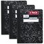 Mead® Composition Book, Wide Ruled, 100 Sheets, 7 1/2" x 9 3/4", Black Marble, 3 Pack thumbnail images 1 of 12