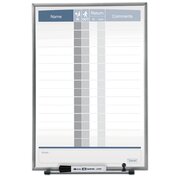Quartet Matrix In Out Board, 11" x 16", Magnetic, Track Up To 15 Employees