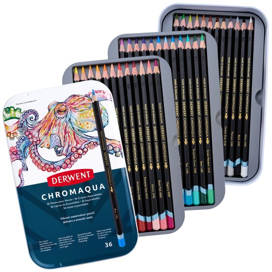 Derwent Chromaqua Watercolour Pencils 36 Tin