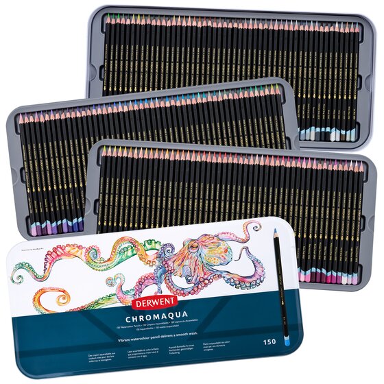 Derwent Chromaqua Watercolour Pencils 150 Tin